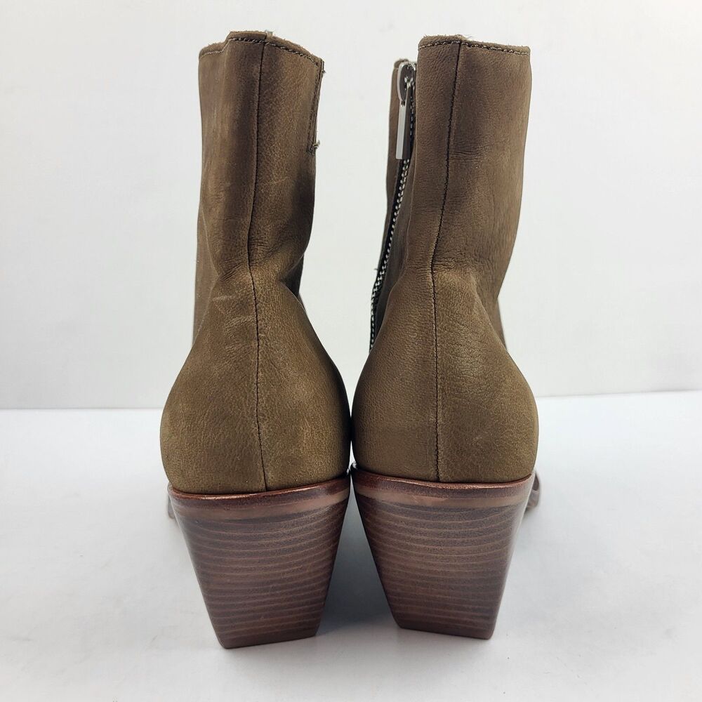 DOLCE VITA Volli Women Brown Leather Block Heeled Ankle Bootie Western Size 9 - Picture 5 of 12